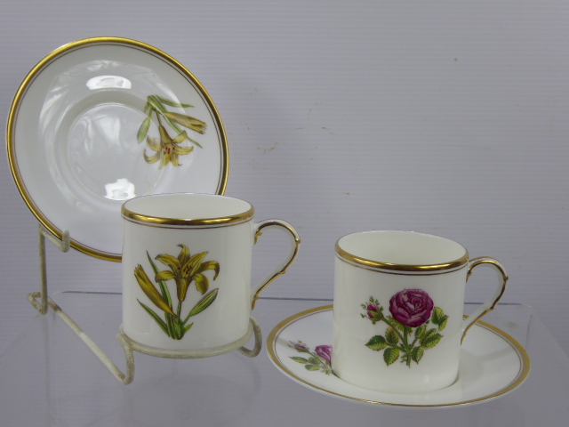 Eight Royal Worcester Coffee Cups and Six Saucers, floral design and mixed designs. (14) - Image 5 of 7