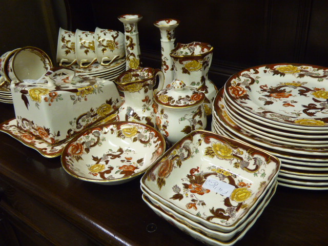 A Miscellaneous Collection of Mason's 'Brown Velvet' Porcelain, including eight dinner plates, - Image 2 of 3