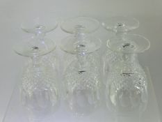 Six Waterford Crystal Red Wine Glasses, short stemmed. (6)