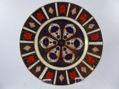 Three Royal Crown Derby Imari Pattern 1128 Dinner Plates, approx 27 cms. (seconds).