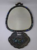 A 19th Century Chinese Enamel on Copper Mirror, the mirror with figural surround, and having a