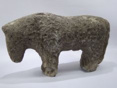 An Antique Stone Carving of a Pony, believed to have been discovered in the grounds of a pub in