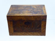 A Gentleman's Oak and Walnut Trinket Box, together with a vintage compass.