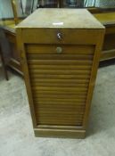 A Vintage Oak Roll Fronted Filing Cabinet, approx 30 x 50 x 66 cms.