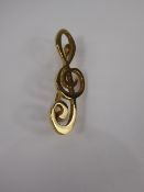 A Lady's 9ct Gold Brooch, in the form of a treble clef, approx 2.8 gms