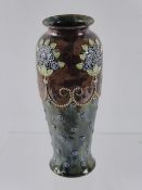 A Royal Doulton Lambeth Ware Vase, depicting flowers with impressed marks to base 2000 - 1e signed