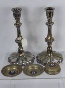 A Collection of Miscellaneous Silver Plate, including a pair of candlesticks, Sheffield rose bowl