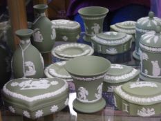 A Quantity of Miscellaneous Wedgwood Jasper Ware, including two trinket boxes, one heart shaped box,