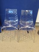 A Set of Four Italian Designer 'Calligaris' Perspex and Chrome Dining Chairs. (4)