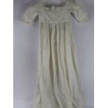 An Antique Embroidered Fine Cotton Christening Gown.
