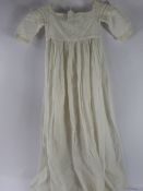 An Antique Embroidered Fine Cotton Christening Gown.