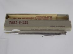 A Vintage 'Yard-o-Led' Rolled Silver Propelling Pen, in the original box.