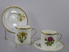 Eight Royal Worcester Coffee Cups and Six Saucers, floral design and mixed designs. (14)