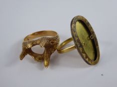 Two 9 ct Gold Ring Mounts, approx 12 gms. .