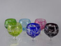 A Collection of Six Bohemian Coloured Glasses. (6)