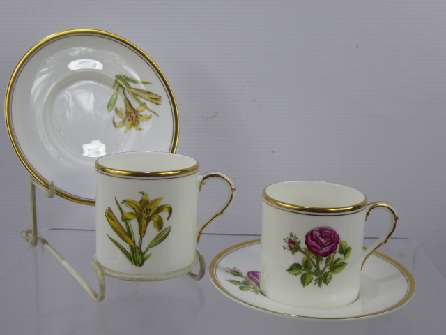 Eight Royal Worcester Coffee Cups and Six Saucers, floral design and mixed designs. (14) - Image 6 of 7