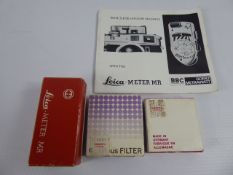 A Leica Meter MR Nr 76055, together with three filters and hand book.