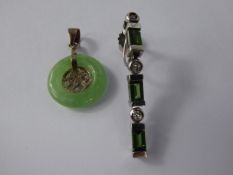 Miscellaneous Jewellery, including apple jade pendant, a single 18 ct gold tourmaline and diamond