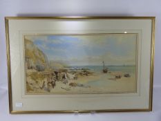 Thomas Miles Richardson Jnr., water colour painting, exhibited R.A. 1832 - 1889 entitled "Beach