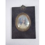 A Collection of Antique Miniatures, including a portrait of a young lady, together with a sepia
