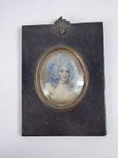 A Collection of Antique Miniatures, including a portrait of a young lady, together with a sepia