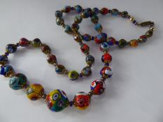 A Lady's Vintage Graduated Murano Glass Necklace, approx 62 cms.
