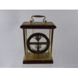 A Huger Meteobar Table Barometer, teak, glass and brass case, approx 27 x 17 cms with brass carry