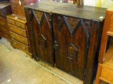 A Stained Pine Chest / Cupboard of Jewish Origin, originally housed at the Cirencester Synagogue,