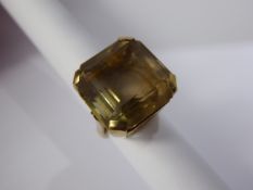 A Lady's 9 ct Smoky Quartz Ring, size M, quartz 20 mm square, approx 14.8 gms.