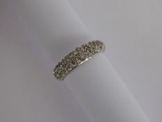 A Lady's 18 ct White Gold Pave Set Diamond Ring, size O, approx wt 4.3 gms.