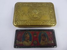 A WWI Princess Mary Christmas Box, with an original bullet and booklet inside together with a