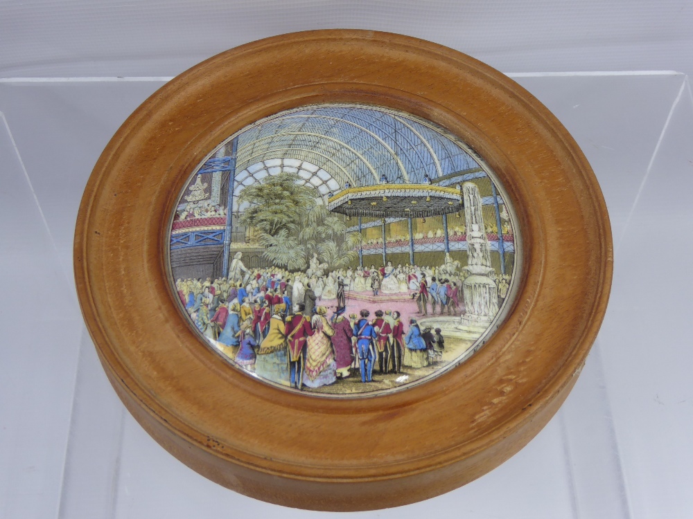 Two Oak Framed Pot Lids, 19th Century scenes including a large pot lid depicting 'The Great