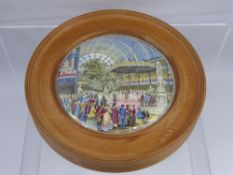 Two Oak Framed Pot Lids, 19th Century scenes including a large pot lid depicting 'The Great