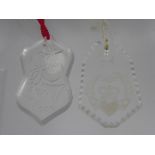 Two Waterford Crystal Christmas Tree Decorations, commemorating the Year 2002 and an Anniversary