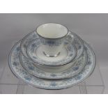A Collection of Noritake "Blue Hill" Porcelain, comprising six tea cups, six saucers, six tea
