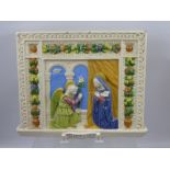 An Early 20th Century Majolica Ceramic Tile, hand painted in polychrome, depicting 'The