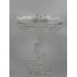 A Waterford Crystal Compote/Centrepiece, with a sea horse central column, approx 30 cms