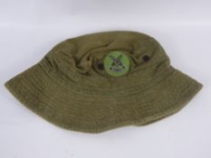 V-Force (Burma) 1944 Pattern Jungle Hat, the 1944 Jungle hat has the original V-Force cloth badge.