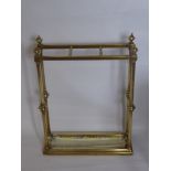 A Brass Stick Stand, with drip tray, approx 13 x 44 x 62 cms