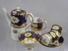 A Part Hand Painted Crown Staffordshire Coffee Set, the set having floral gilded design, including