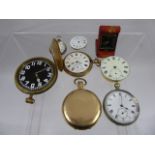 A Collection of Miscellaneous Vintage Pocket Watch Parts, including 14K Stiffend and blue enamel