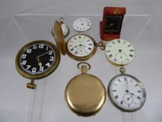 A Collection of Miscellaneous Vintage Pocket Watch Parts, including 14K Stiffend and blue enamel