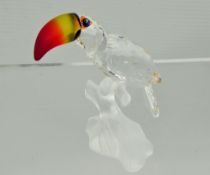 A Swarovski Crystal Figurine of a Toucan, in the original box, approx 78 mm h