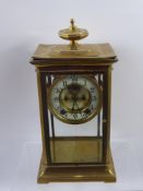 A Brass Cased 'Ansonia Clock Co America' Mercury Pendulum Mantel Clock, approx 36 x 16 cms. (af)