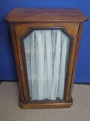 A Mahogany Inlaid Edwardian Glazed Front Music Cabinet