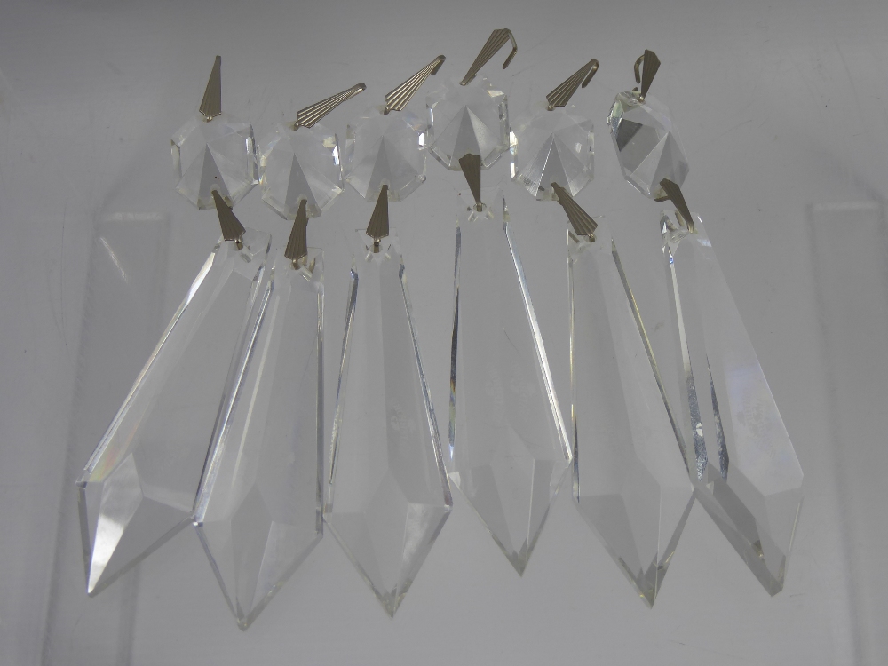 Sixteen Waterford Crystal Long Droplets, possibly for Christmas decoration, together with ten