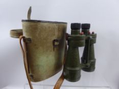 A Pair of Bino-Prism 7 x 50 GE/320 Camouflage Field Binoculars, in the original case.