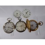 Miscellaneous Gentleman's Pocket Watches, including a solid silver open-face pocket watch by