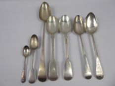 A Quantity of Georgian Silver, including a basting spoon, London hallmark dated 1788/89, mm