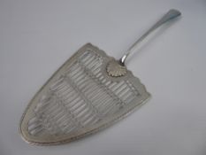 A Georgian Silver Server, marks rubbed, suitable for both fish or cake slice, with decorative open